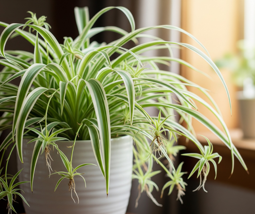 the Spider Plant is a hardy and highly effective air purifier.